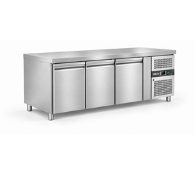 SIBERO RVS Koelwerkbank 3-Deurs – 465 Liter