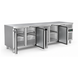 SIBERO Horeca Koelwerkbank 4-Deurs – RVS – 616 Liter – Werkblad 2230 x 700 mm – Dixell-Thermostaat
