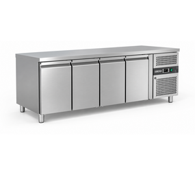 SIBERO RVS Koelwerkbank 4-Deurs – 616 Liter