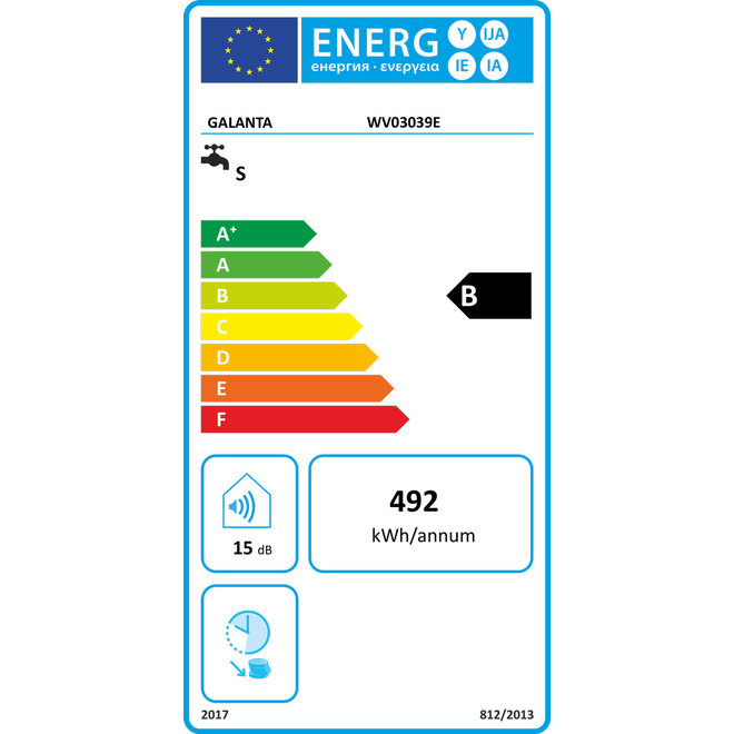 Verticale elektrische boiler 30L, 1,5kW, met digitale bediening