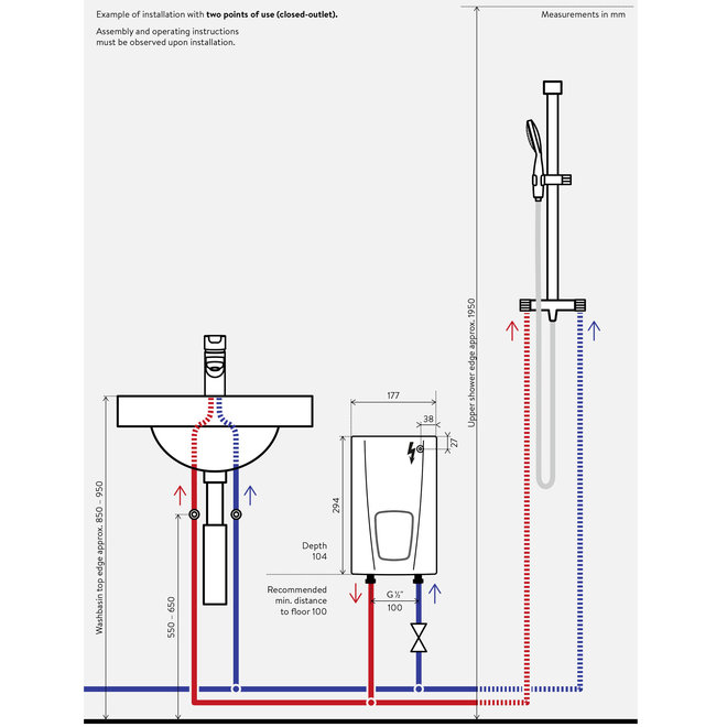 Elektrische instant heater CEX electronic MPS Bovenbouw