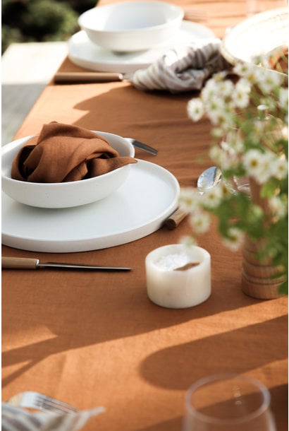 Linen Tablecloth Caramel - Large