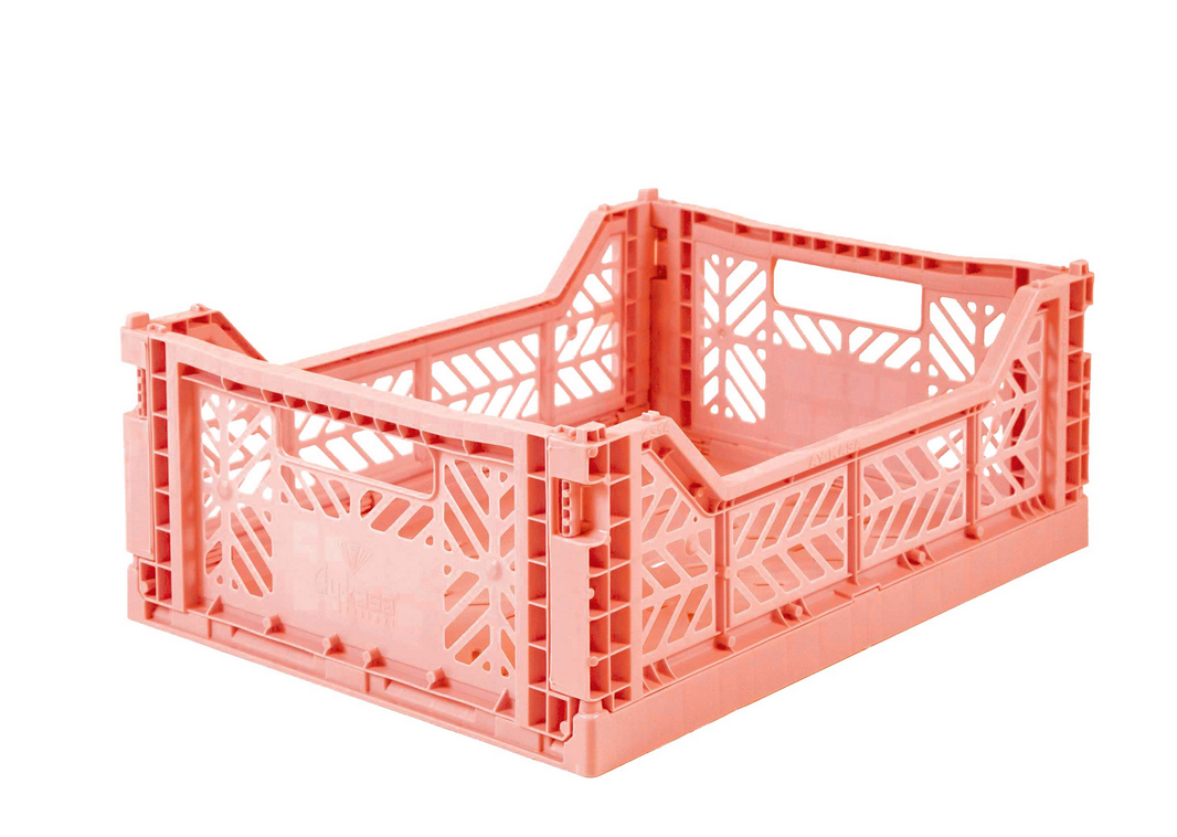 Folding Crate Salmon Pink - Medium - AyKasa-1