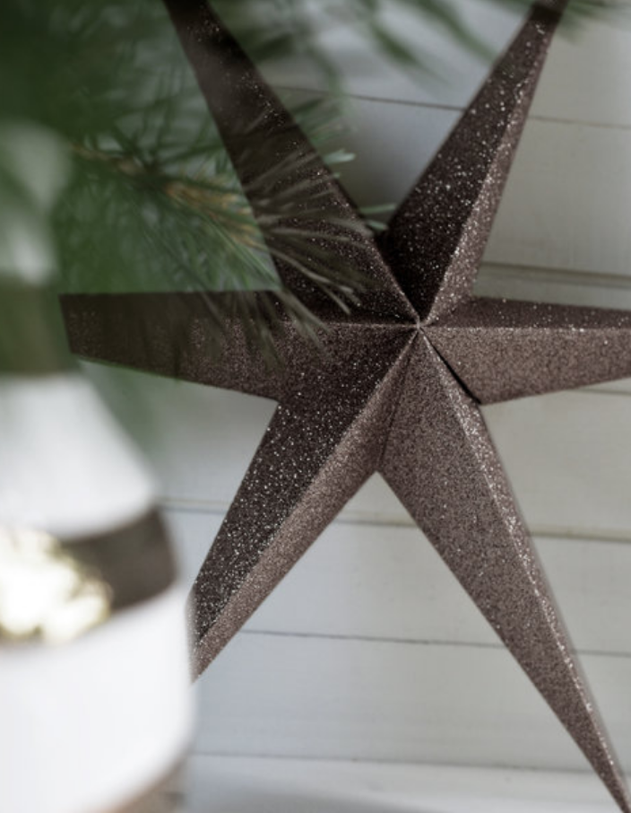 Set Bruine Glitter Decoratie Sterren - Delight Department-2