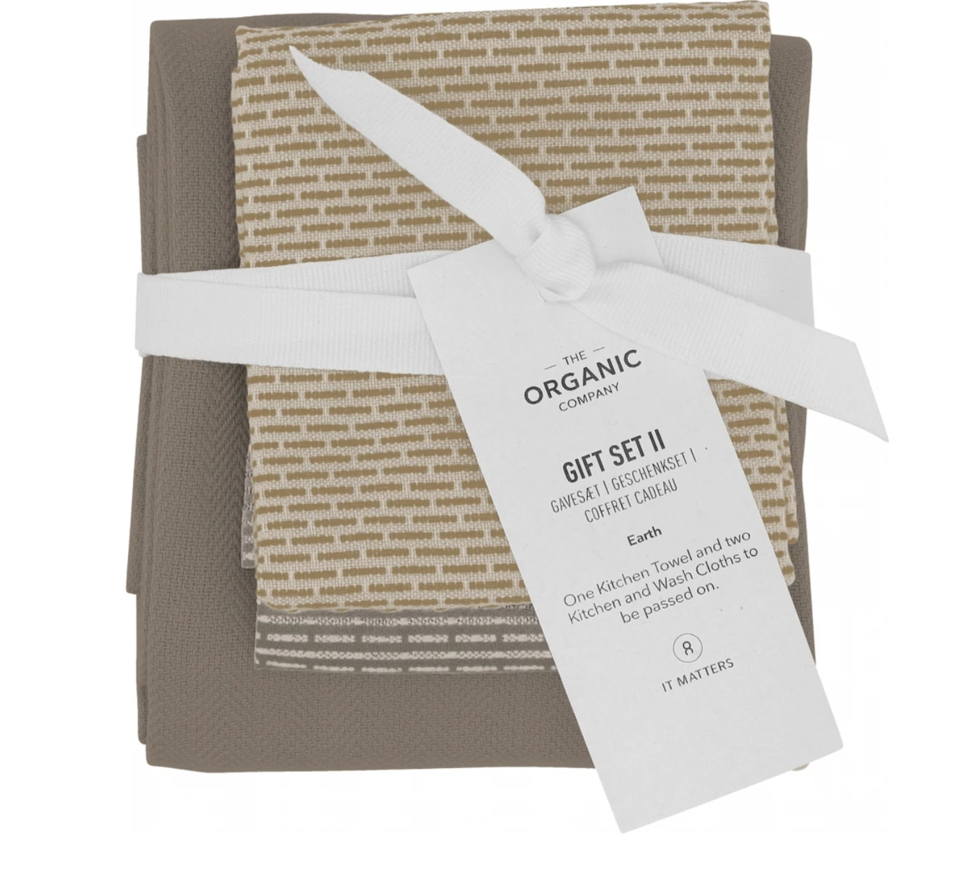 Set Handdoek & 2 Afwasdoekjes - Aardekleuren - The Organic Company-1