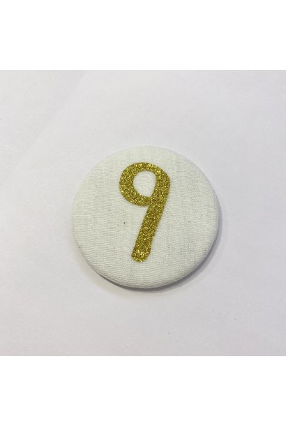 Number Button 9 Gold