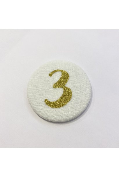 Number Button 3 Gold