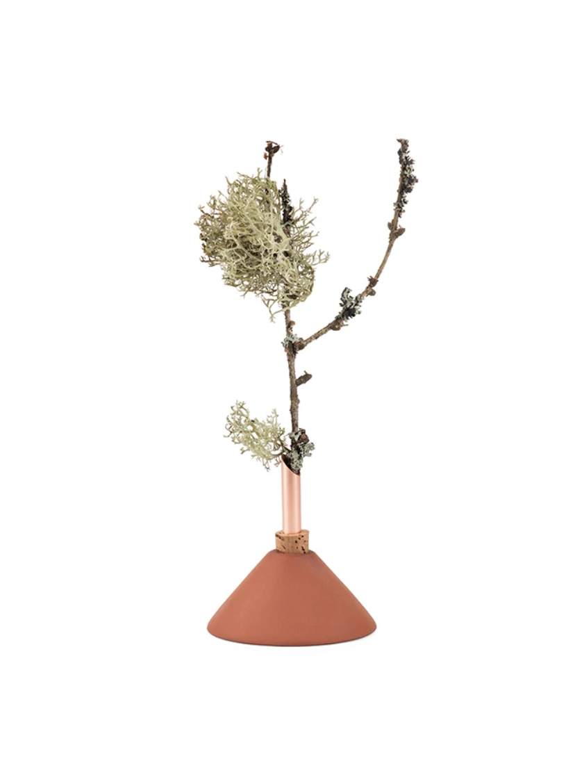 Glazen Vaasje Triangel - Terracotta Small - Scandinavia Form-1