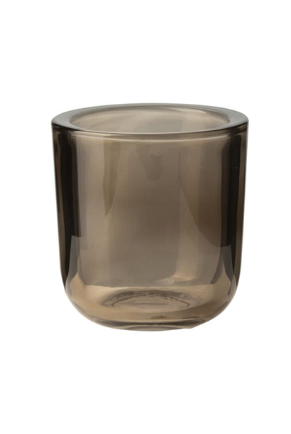 Glass tea light holder Brown