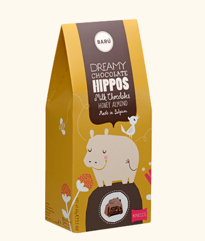 Chocolate Hippos - Milk Chocolate Honey Almond - Baru-1