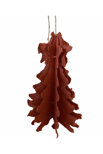 Christmas Hanging Tree Paper Red