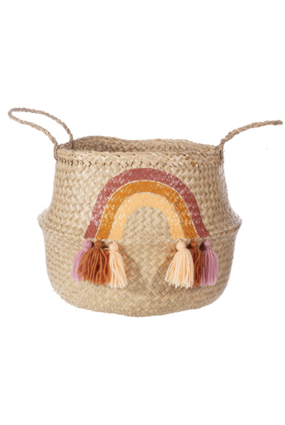 Rainbow Wicker Basket