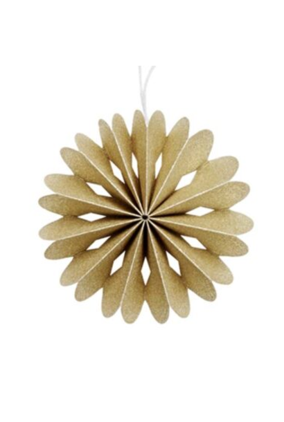 Gouden Glitter Bloem Ornament