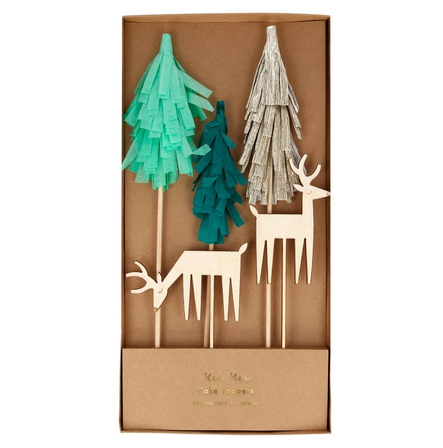 Cake Toppers Rendier & Bos - Set Van 5 - Meri Meri-1