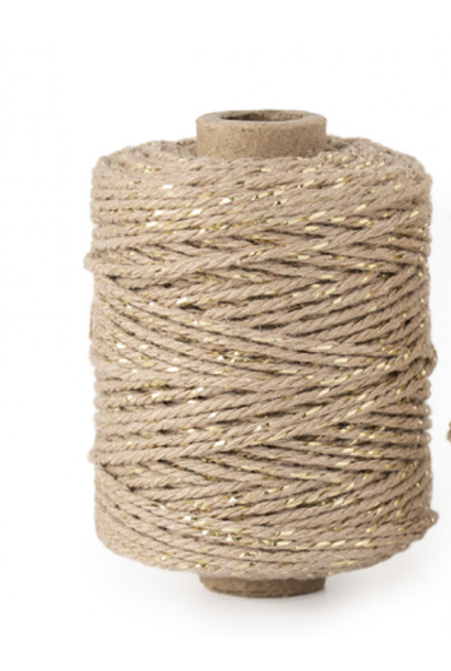 Roll of Rope Natural with Gold