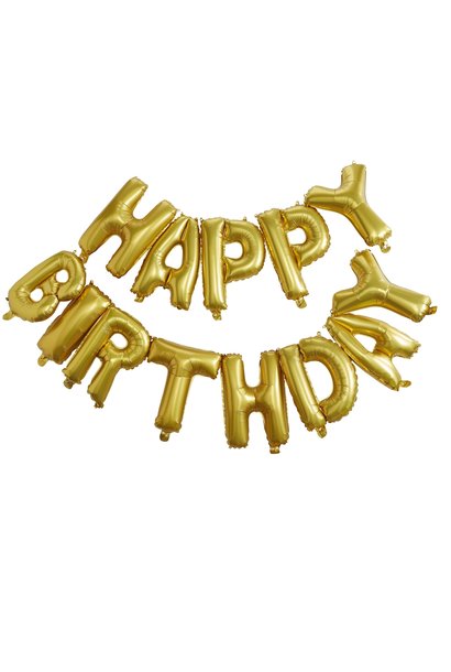 Golden Balloon Garland'Happy Birthday'