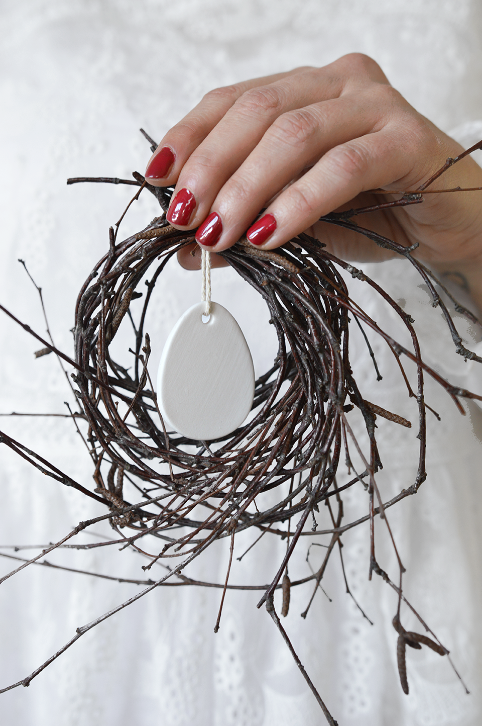 Paashanger Ei Wit - Atelier Olala-2