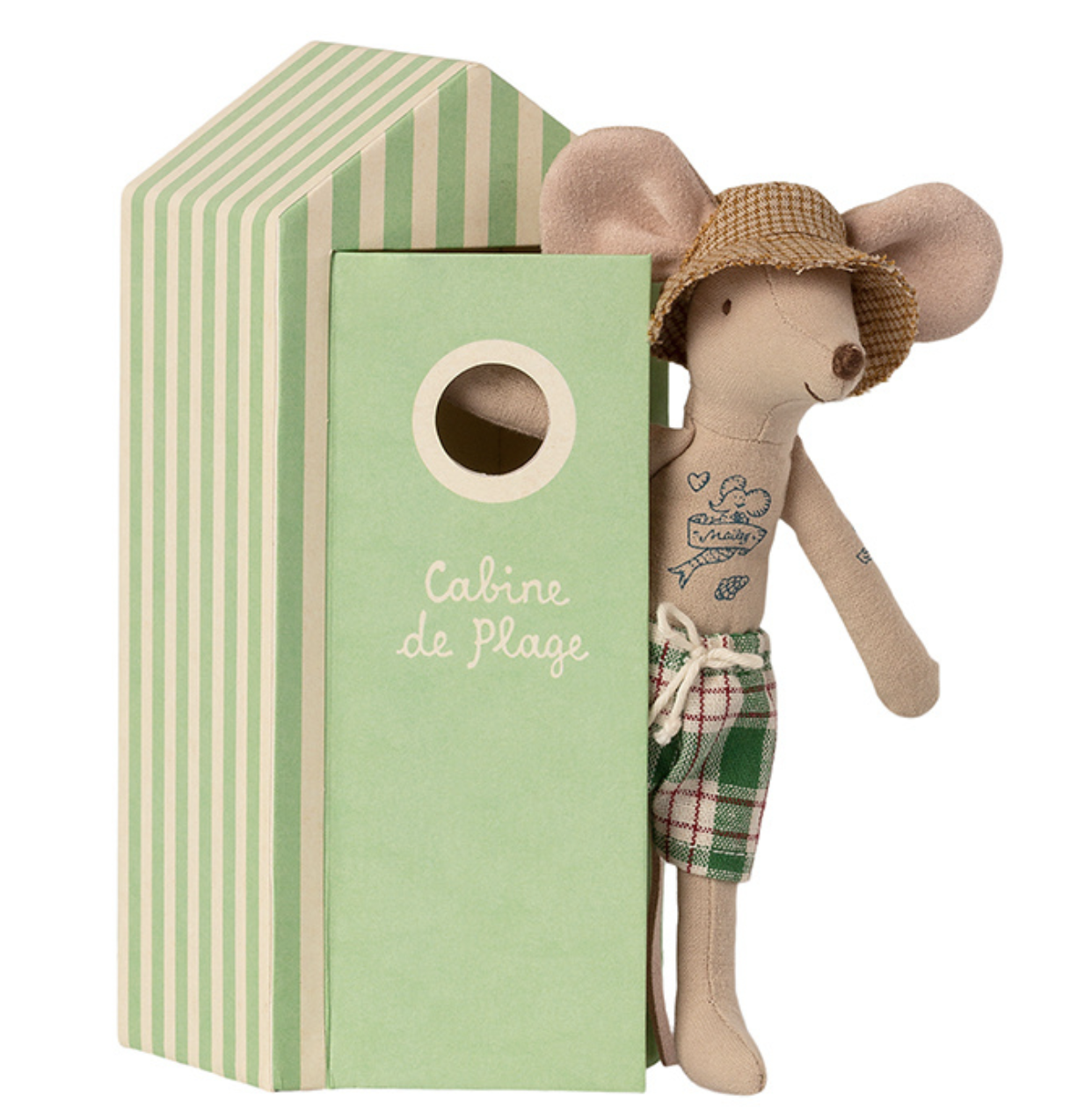Beach Cabin Daddy Mouse With Hat - Maileg-1
