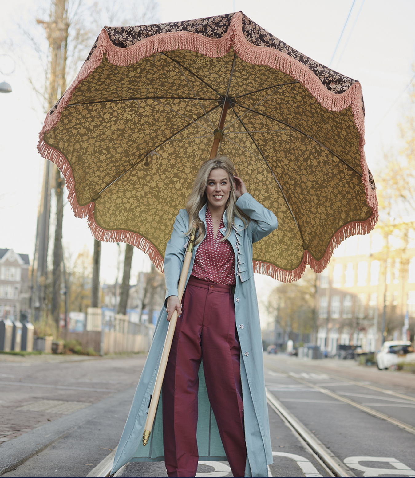 Parasol Vintage Multi Flower - HK Living-2