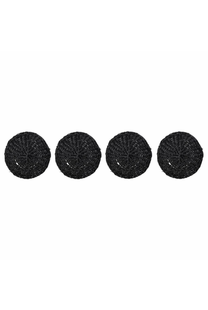 Set of Woven Coasters Black