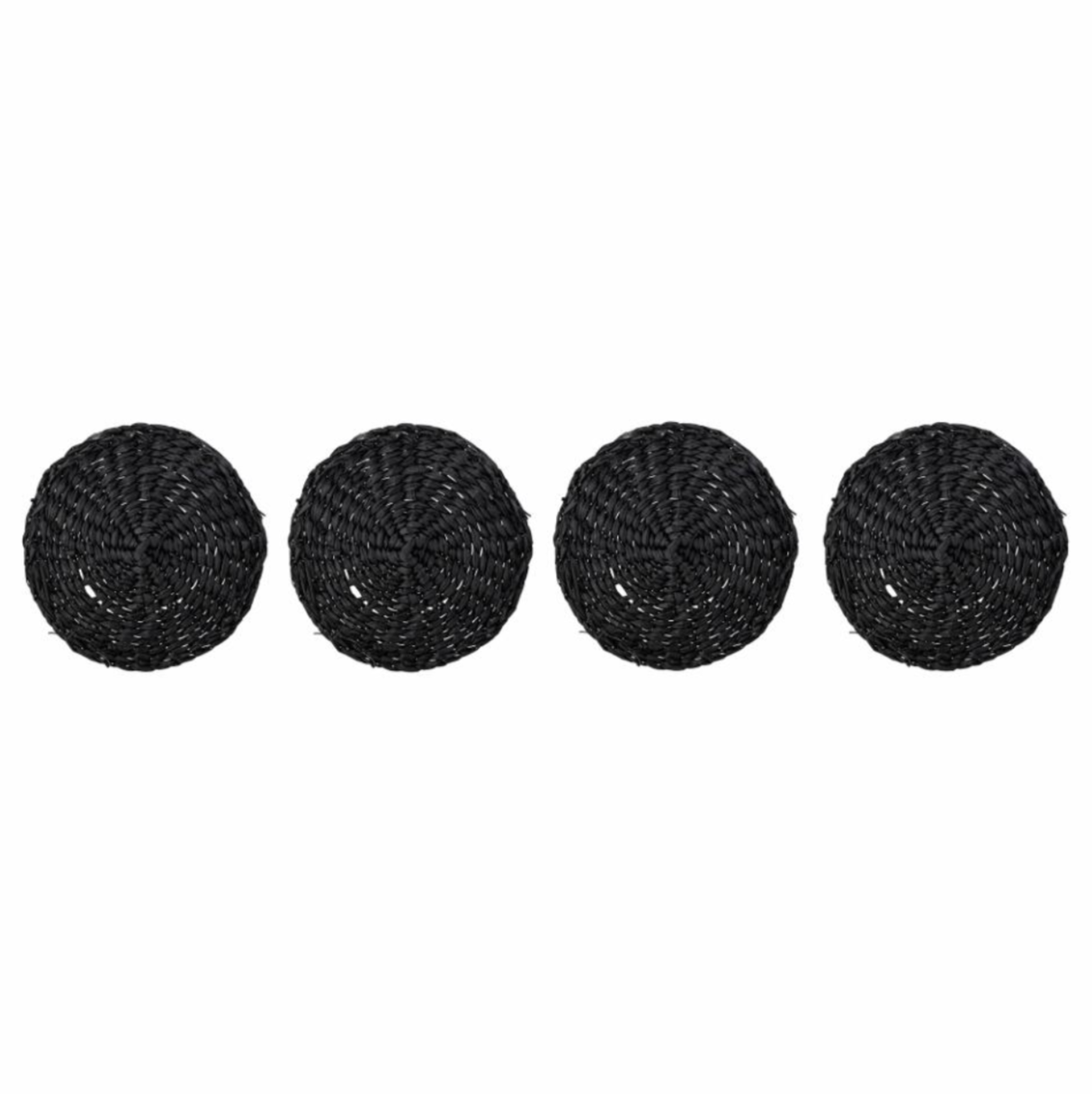 Set Geweven Onderzetters Zwart - Bloomingville-1