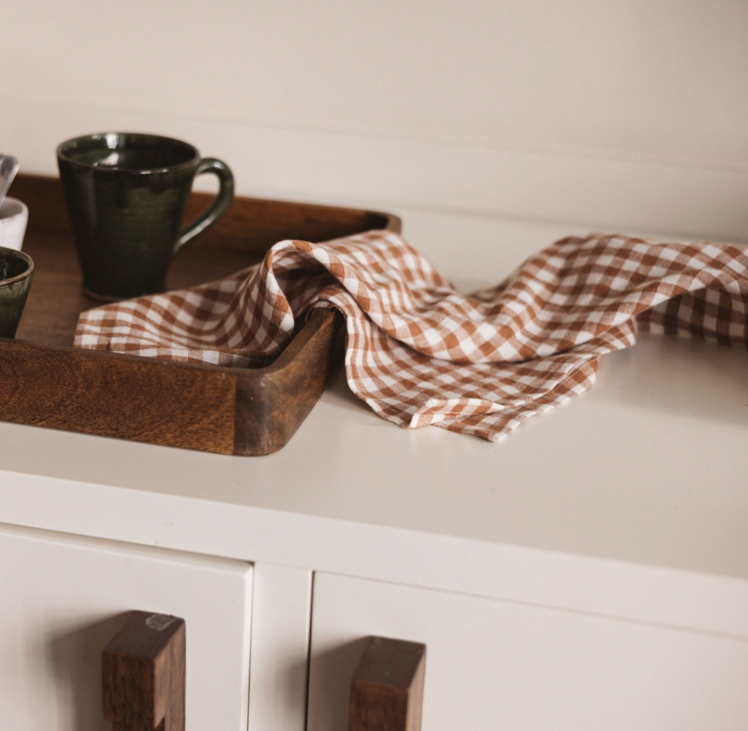 Linnen Servet Vichy Brique - Gabrielle Paris-2