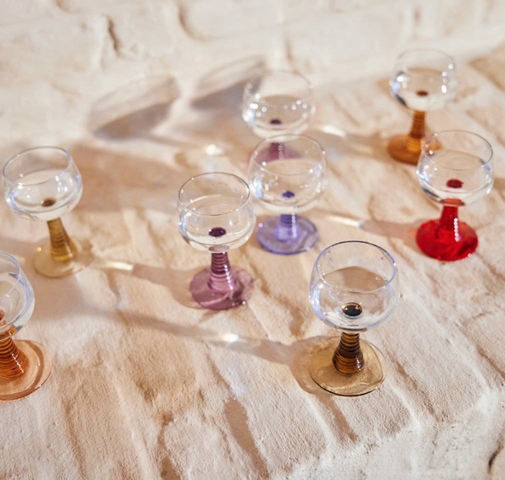 Wijnglas Swirl Blue - HK Living-2