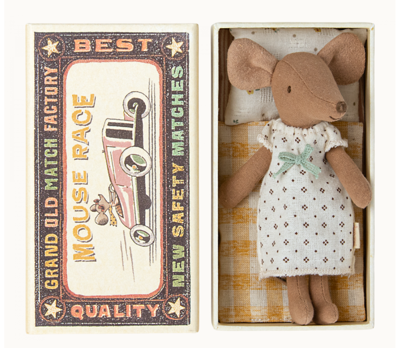 Big Sister Mouse In Matchbox Brown - Maileg-1