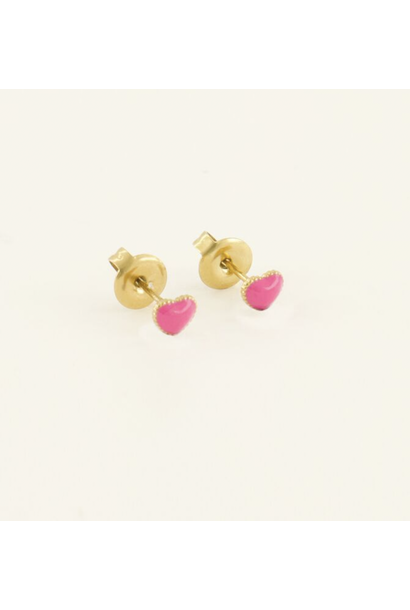 Studs Hearts Fuchsia