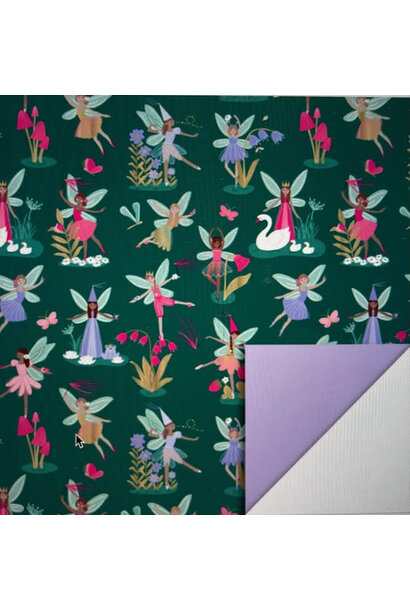 inpakpapier fairy tale jade blue - lilac