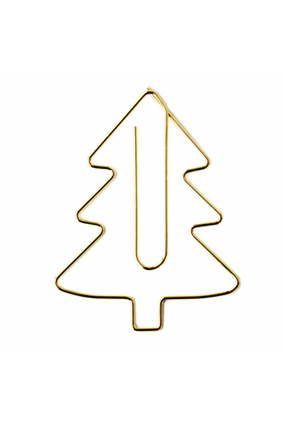 Xmas Tree Gold Clip 6cm