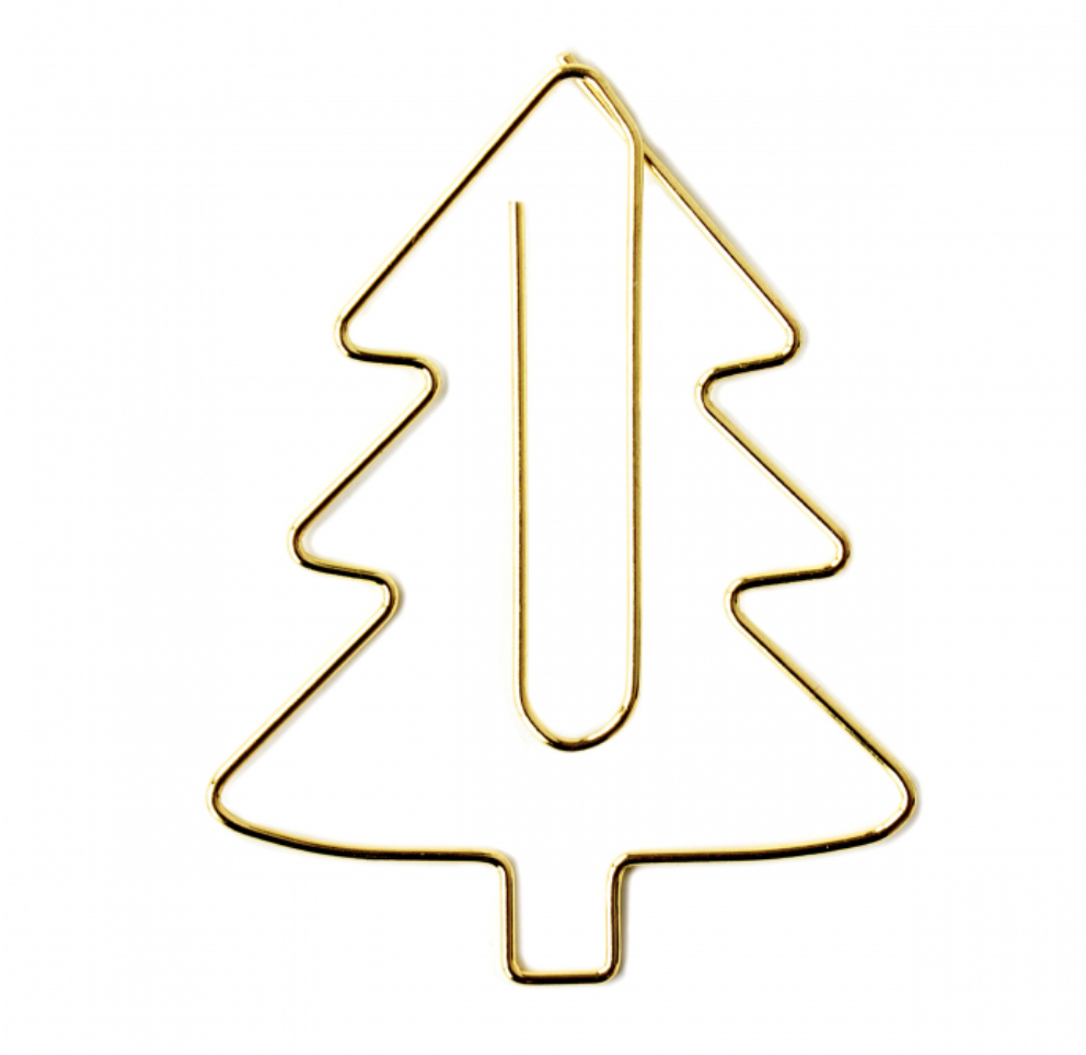 Xmas Tree Gold Clip 6cm-1