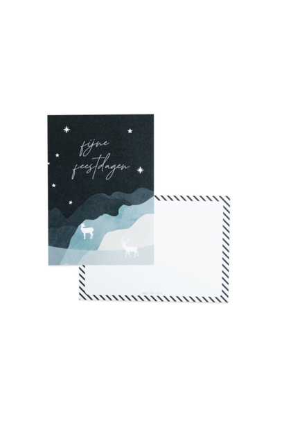 Greeting Card Fijne Feestdagen Blue