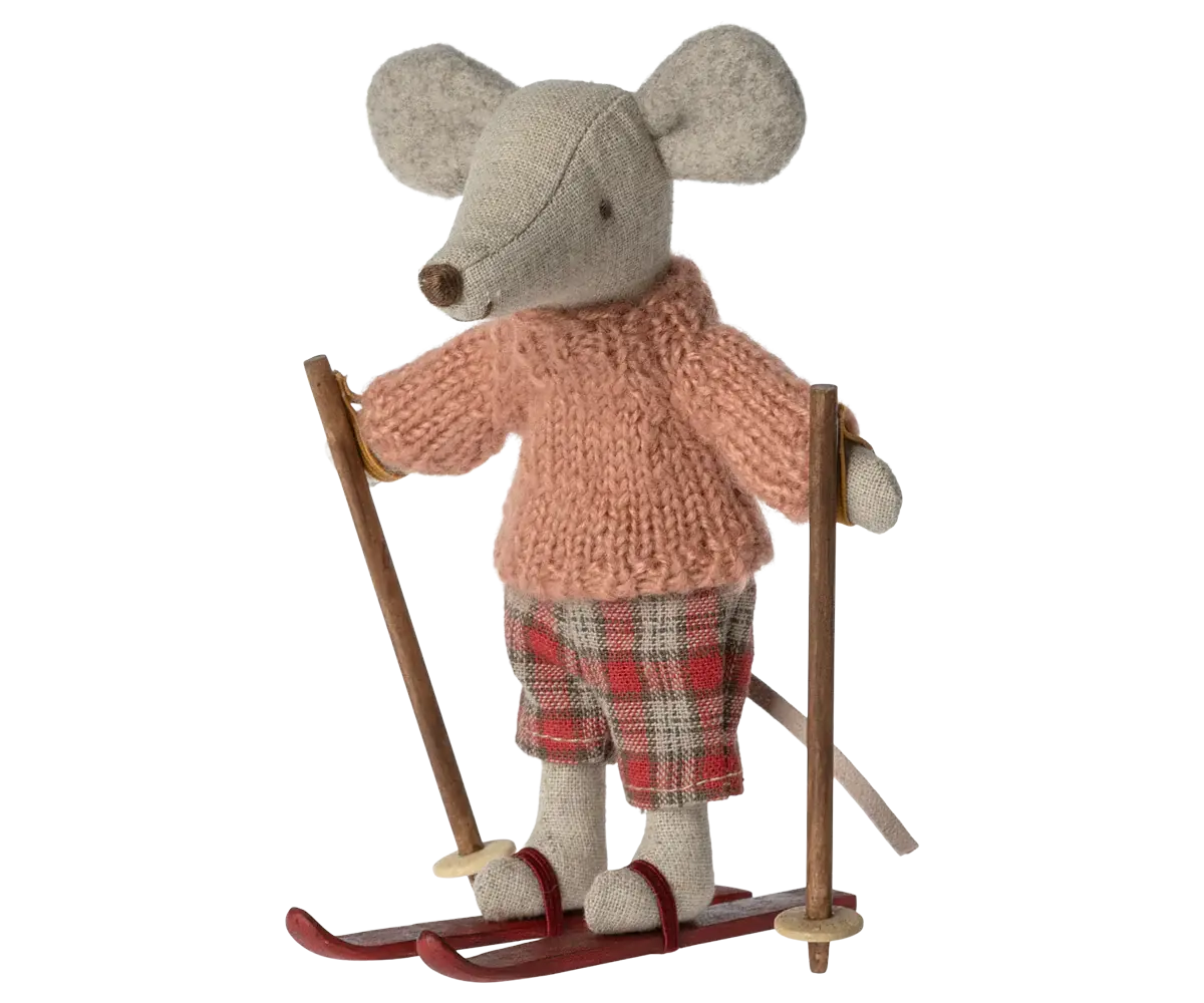 Winter Mouse With Ski Set - Big Sister - Maileg-1
