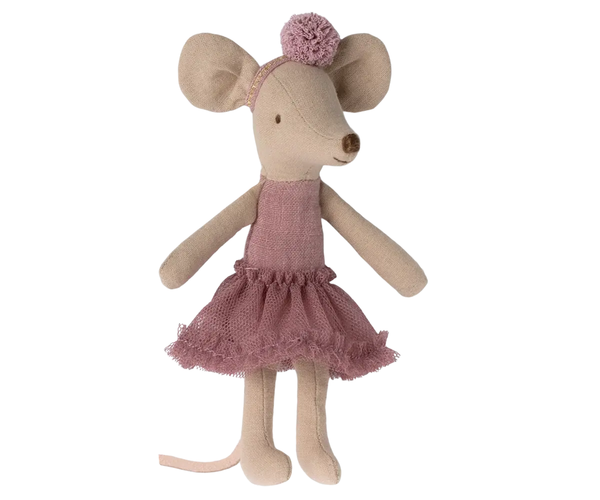 Ballerina Mouse Big Sister - Heather - Maileg-1