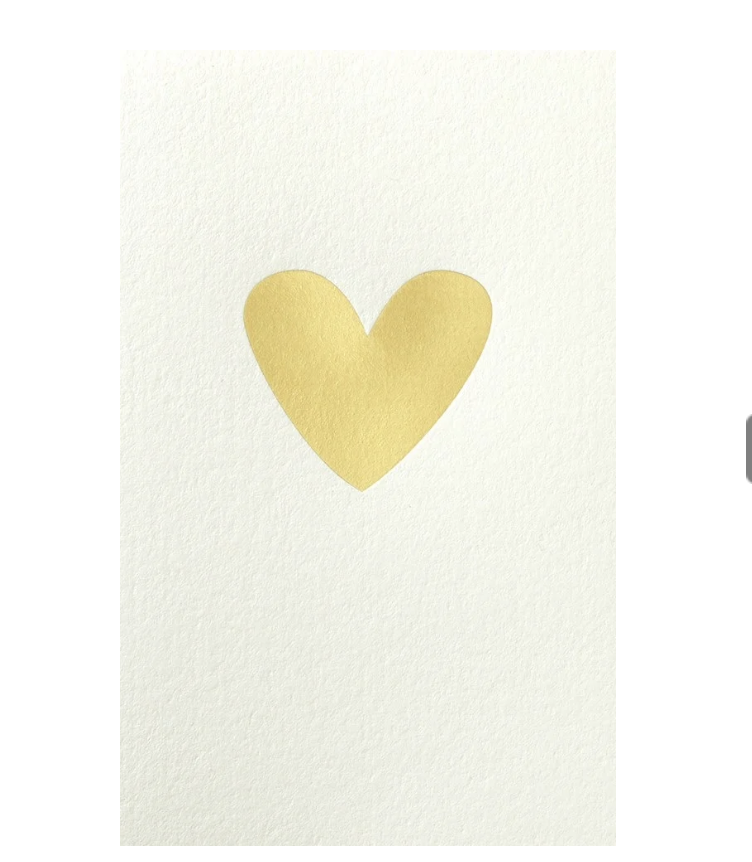 Wenskaart Goud Hart Wit - Papette-1