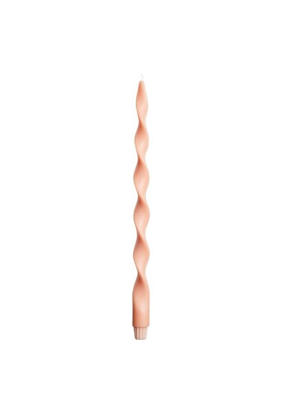 Candle - Big Lazy Spiral Peach