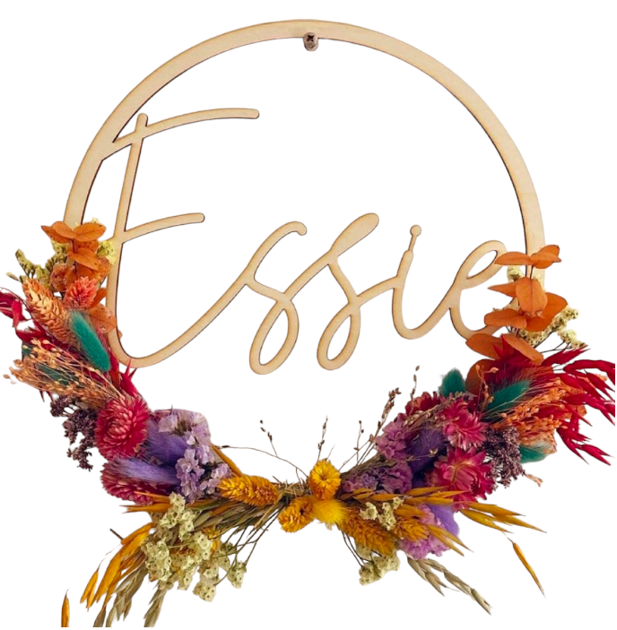 Bloemenhoepel met naam - Medium-1