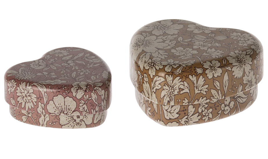 Metal Heart Box Medium - Ocher - Maileg-1