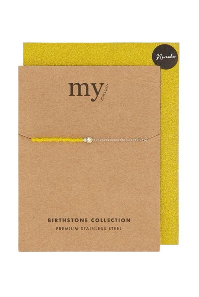 Birthstone Bracelet November - Silver