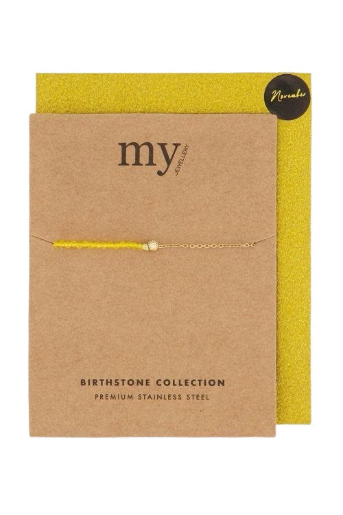 Geboortesteen armband November - Goud - My Jewellery-1