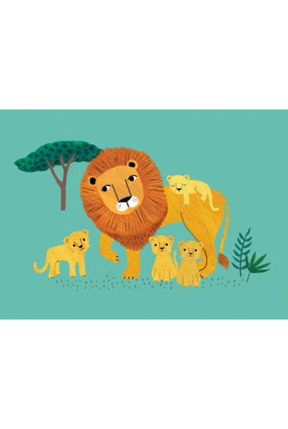 Card Lion & Cubs