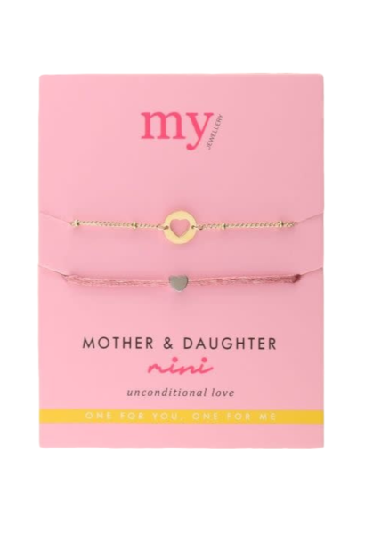 Mother and daughter bracelet mini gold