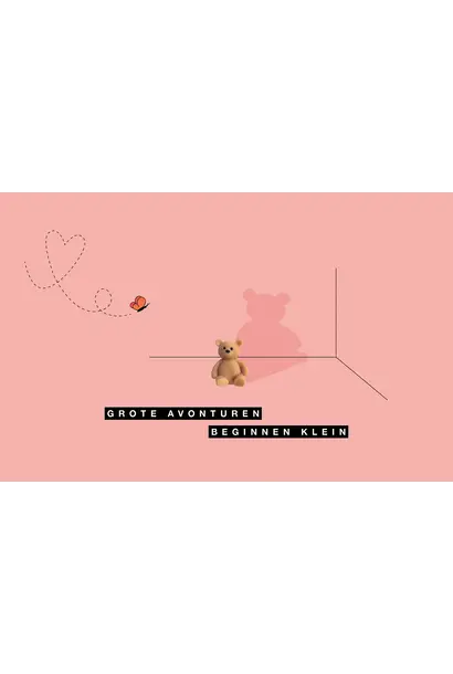 Kaartje - Grote Avonturen Beginnen Klein - Roze