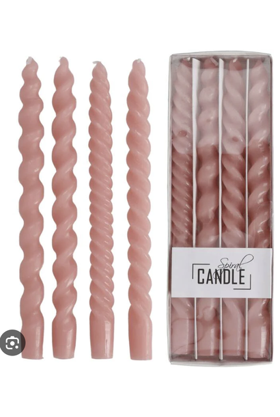 Kaarsen Set Swirl Roze