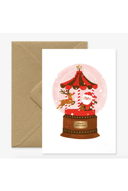 Greeting Card Merry Christmas Snow Globe