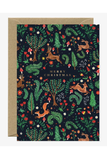 Greeting Card  Merry Christmas Forest