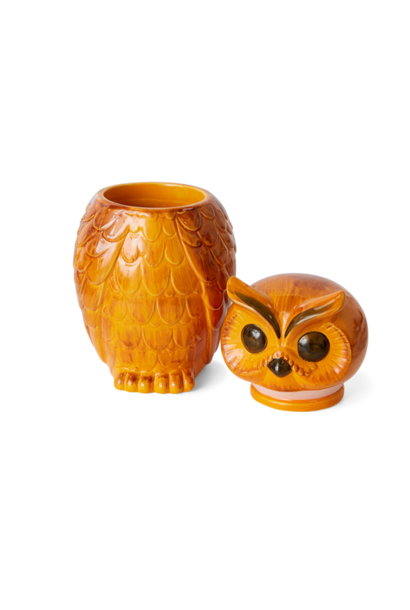Ceramic Owl Jar Tangarine