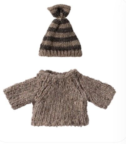 Knitted Sweater And Hat Big Brother Mouse - Maileg-1