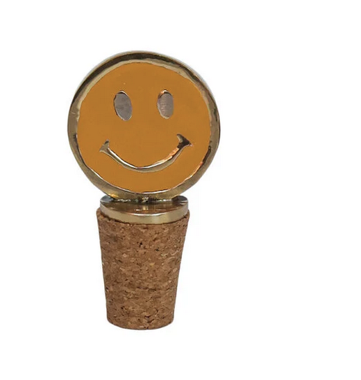 Flessenstopper Messing Smiley Oranje - All The Luck in the World-1